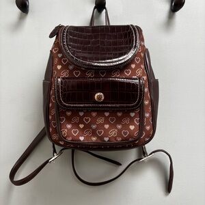 Vintage Brighton Julia Canvas and Leather Backpack